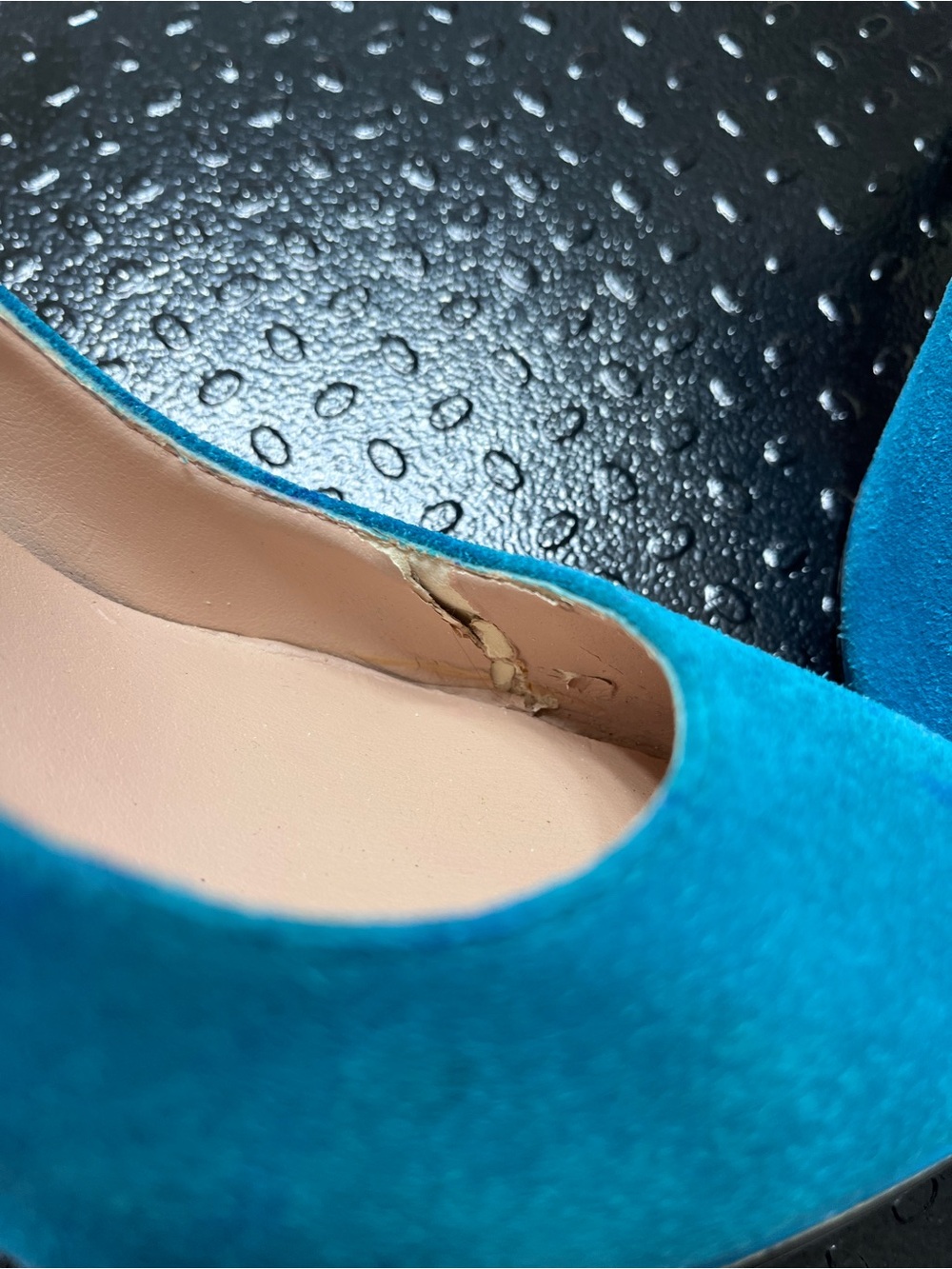 Betsey Johnson Teal Suede Pointed-Toe Pumps Sz 7.5 - Picture 8 of 9